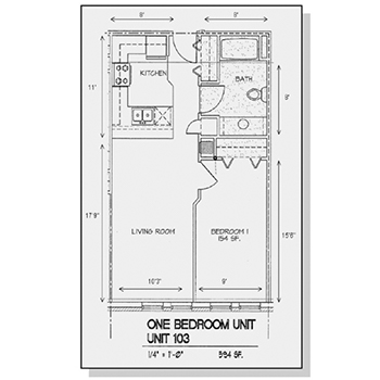 One Bedroom Unit Floor Plan