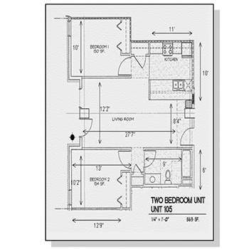 Two Bedroom Unit Floor Plan