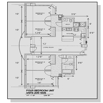Four Bedroom Unit Floor Plan